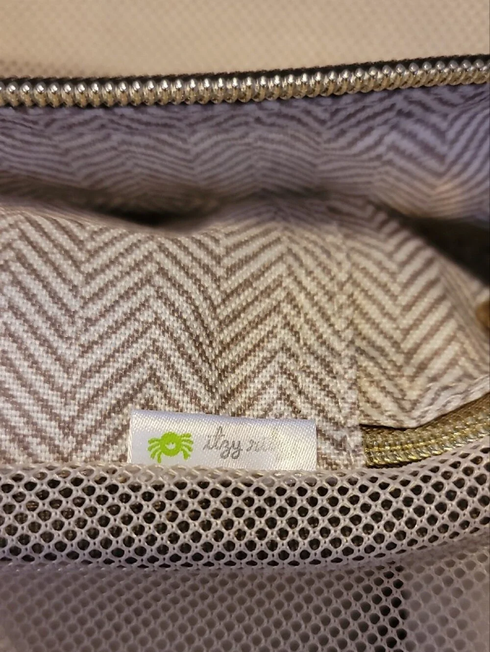 Itzy Ritzy Women’s Travel Organizer Pouch Set - Tan And White